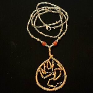 Boho Beaded Necklace 24”